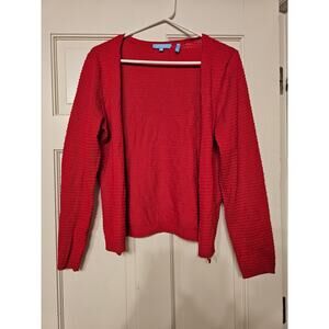 Draper James Lipstick Red Textured Button-Front Cardigan | Size Small